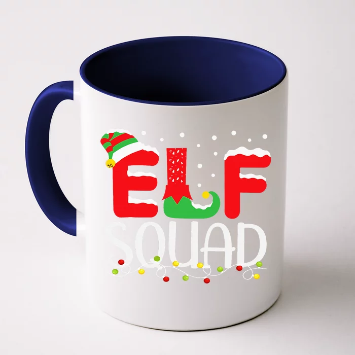 Elf Family Christmas Matching Pajamas Xmas Elf Squad Front & Back Coffee Mug