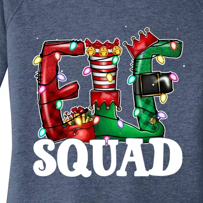 Elf Family Christmas Matching Pajamas Xmas Funny Elf Squad Meaningful Gift Women's Perfect Tri Tunic Long Sleeve Shirt