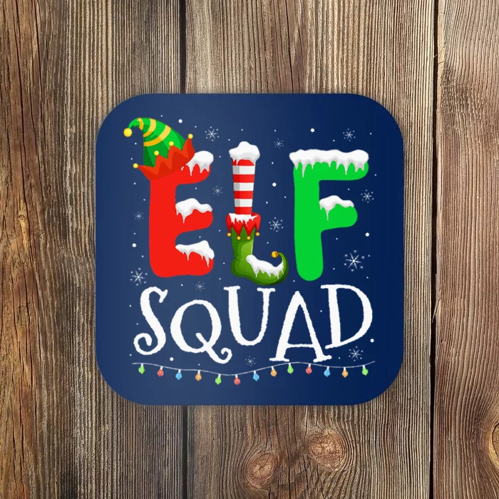 Elf Family Christmas Matching Pajamas Xmas Elf Squad Coaster