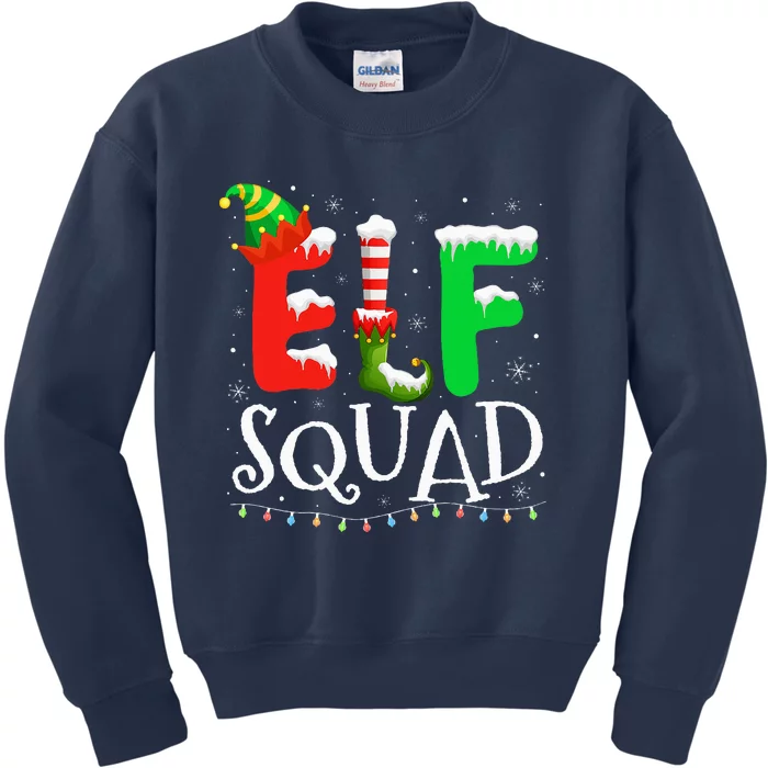 Elf Family Christmas Matching Pajamas Xmas Elf Squad Kids Sweatshirt