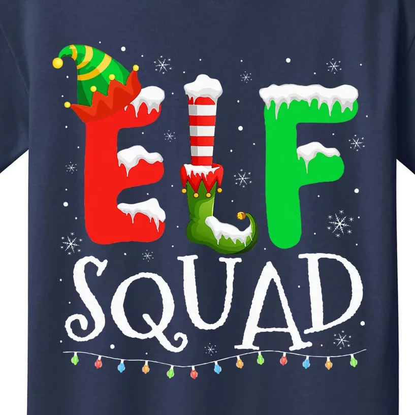 Elf Family Christmas Matching Pajamas Xmas Elf Squad Kids T-Shirt