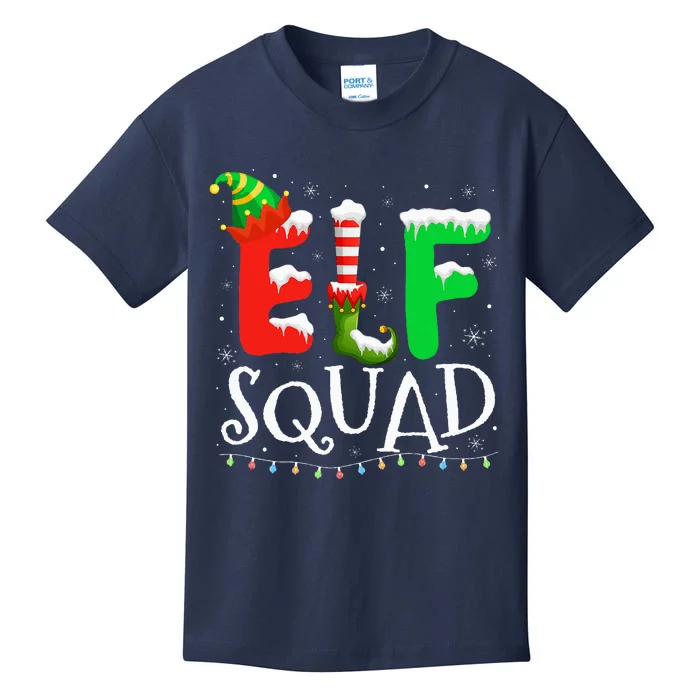 Elf Family Christmas Matching Pajamas Xmas Elf Squad Kids T-Shirt