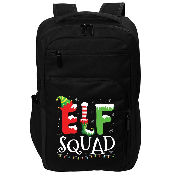 Elf Family Christmas Matching Pajamas Xmas Elf Squad Impact Tech Backpack