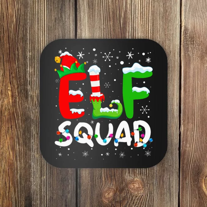 Elf Family Christmas Matching Pajamas Xmas Elf Squad Coaster