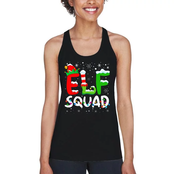 Elf Family Christmas Matching Pajamas Xmas Elf Squad Women's Racerback Tank