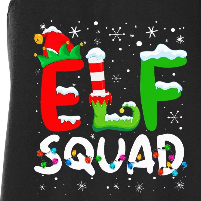 Elf Family Christmas Matching Pajamas Xmas Elf Squad Women's Racerback Tank