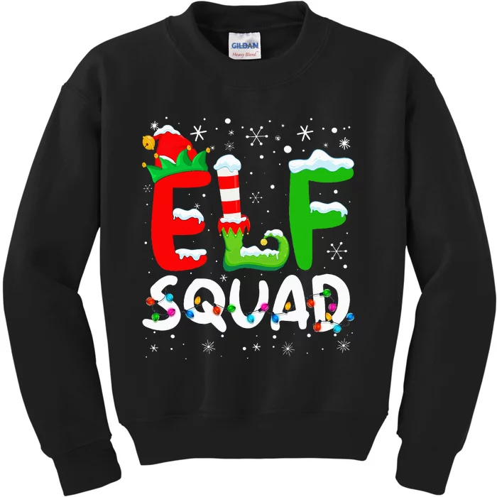 Elf Family Christmas Matching Pajamas Xmas Elf Squad Kids Sweatshirt