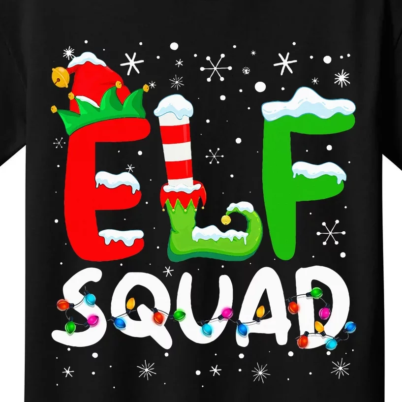 Elf Family Christmas Matching Pajamas Xmas Elf Squad Kids T-Shirt