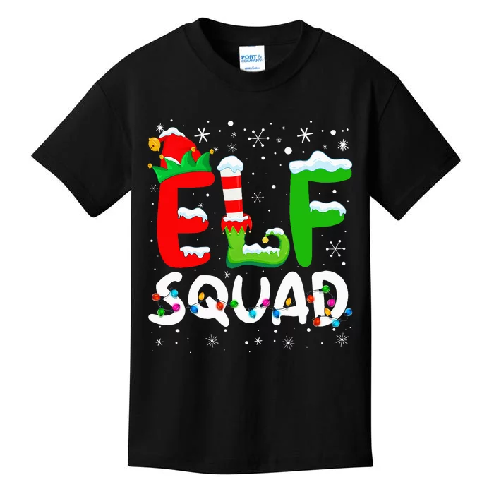 Elf Family Christmas Matching Pajamas Xmas Elf Squad Kids T-Shirt