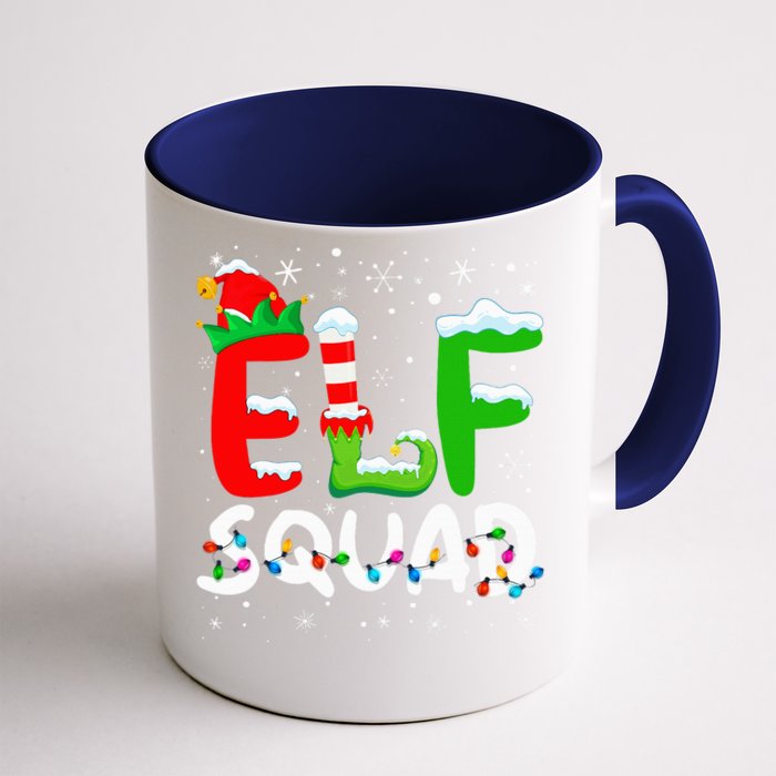 Elf Family Christmas Matching Pajamas Xmas Elf Squad Front & Back Coffee Mug