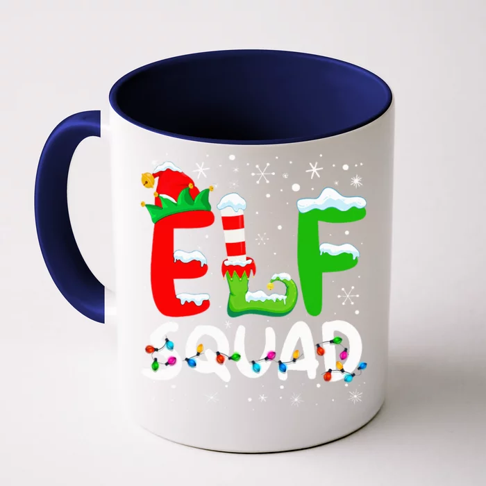 Elf Family Christmas Matching Pajamas Xmas Elf Squad Front & Back Coffee Mug