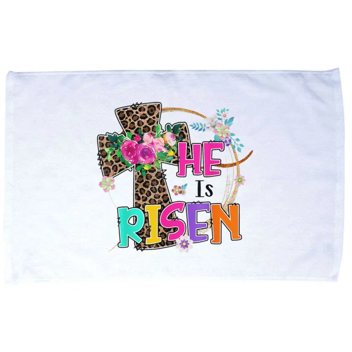 Easter For Christian Teen Girls Mom He Is Risen Leopard Microfiber Hand Towel