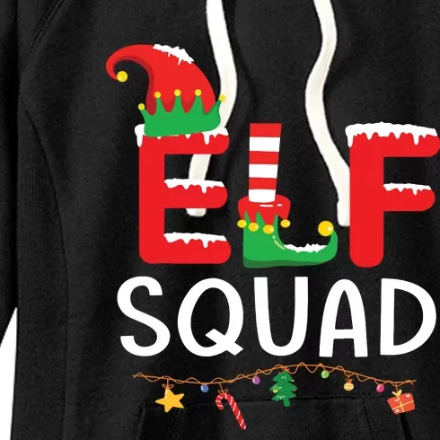 Elf Family Christmas Matching Pajamas Xmas Shirts Elf Squad Women's Fleece Hoodie