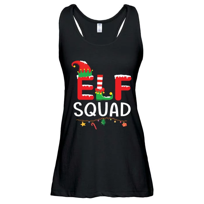 Elf Family Christmas Matching Pajamas Xmas Shirts Elf Squad Ladies Essential Flowy Tank