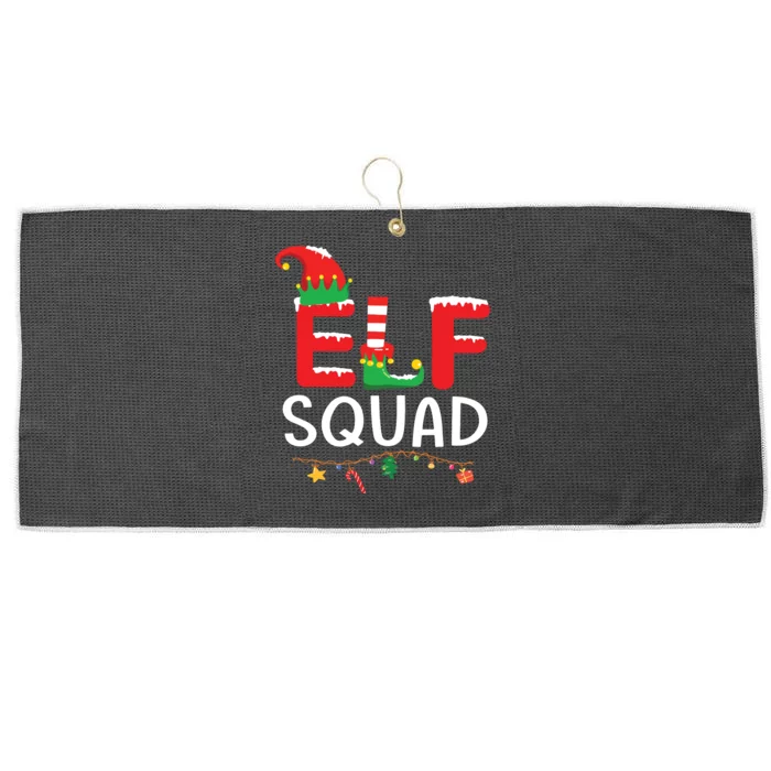 Elf Family Christmas Matching Pajamas Xmas Shirts Elf Squad Large Microfiber Waffle Golf Towel