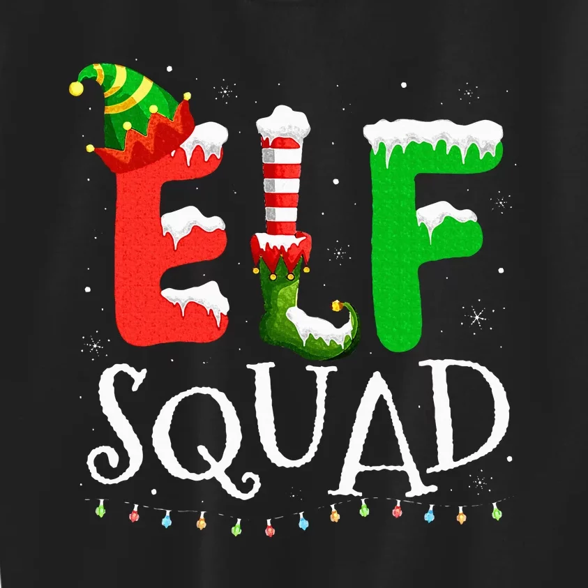 Elf Family Christmas Matching Pajamas Xmas Elf Squad Kids Sweatshirt