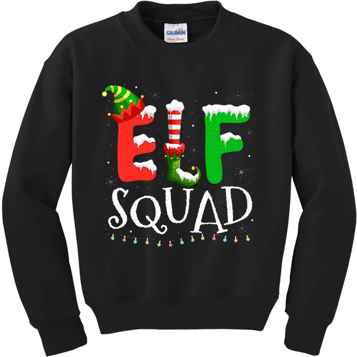 Elf Family Christmas Matching Pajamas Xmas Elf Squad Kids Sweatshirt