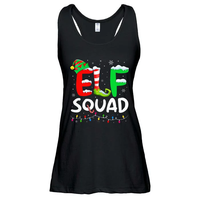 Elf Family Christmas Matching Pajamas Xmas Elf Squad Ladies Essential Flowy Tank