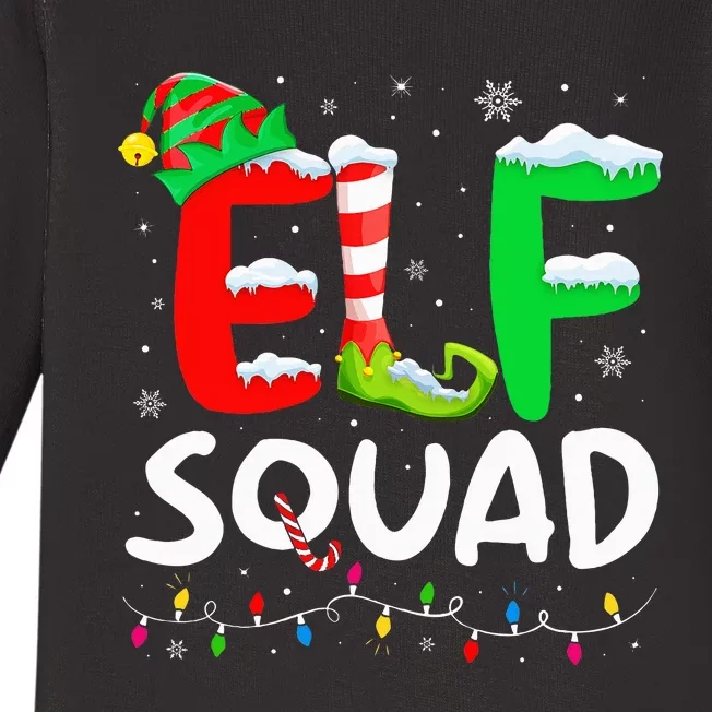 Elf Family Christmas Matching Pajamas Xmas Elf Squad Baby Long Sleeve Bodysuit