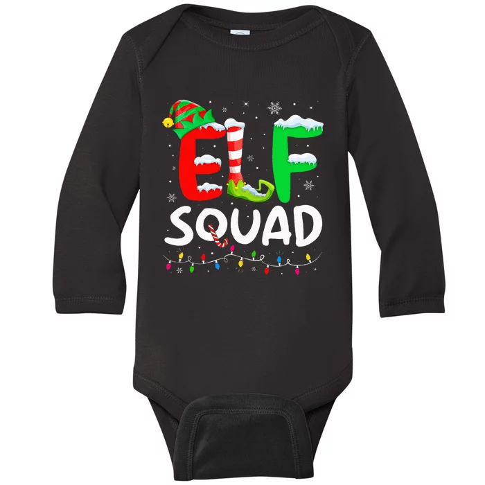 Elf Family Christmas Matching Pajamas Xmas Elf Squad Baby Long Sleeve Bodysuit