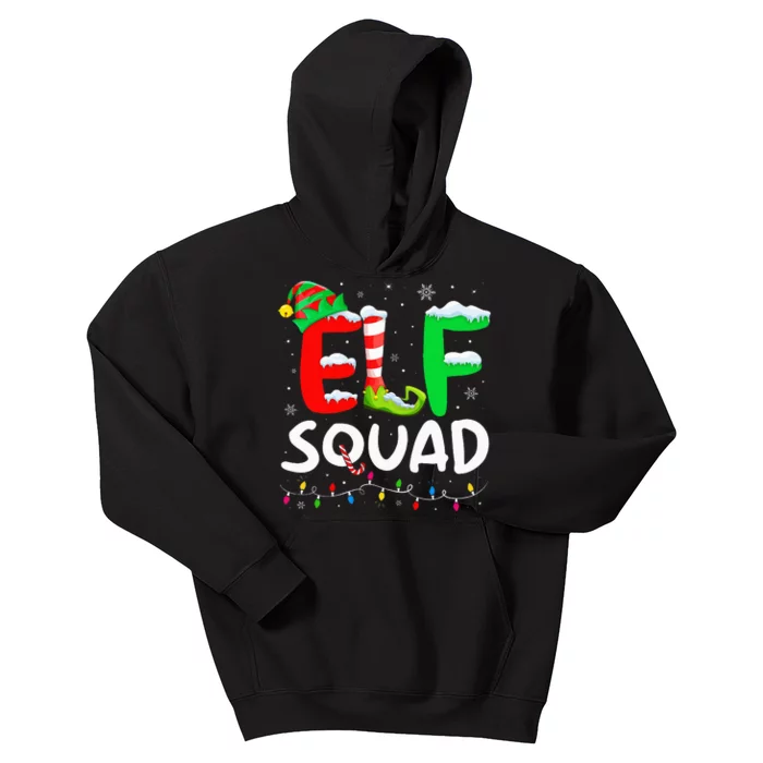 Elf Family Christmas Matching Pajamas Xmas Elf Squad Kids Hoodie