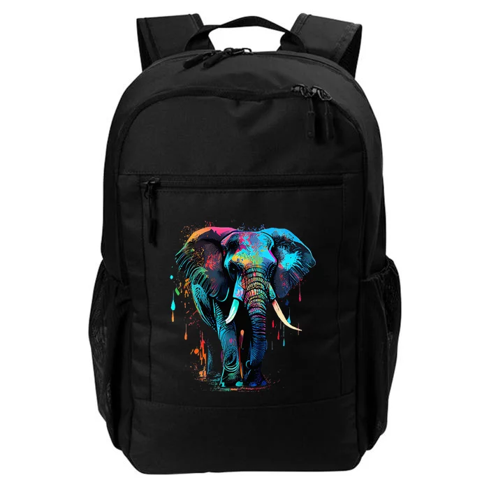 Elephant Face Colorful Pop Art Design Elephant Lovers Daily Commute Backpack