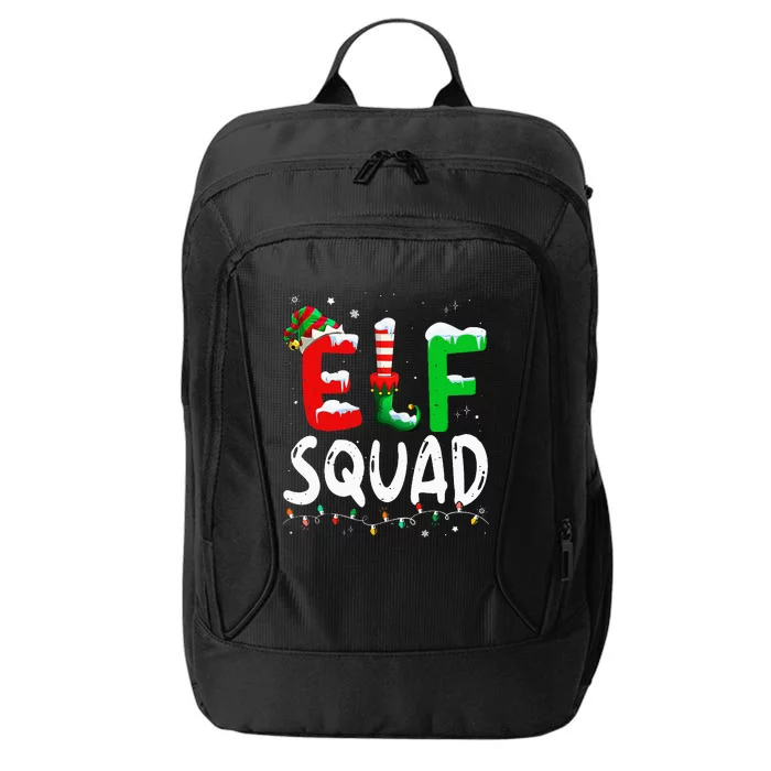 Elf Family Christmas Matching Pajamas Xmas Elf Squad City Backpack