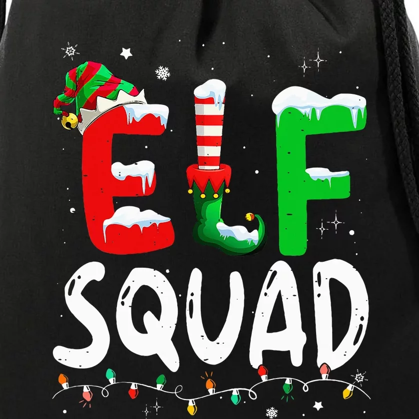 Elf Family Christmas Matching Pajamas Xmas Elf Squad Drawstring Bag