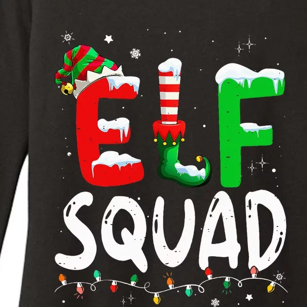 Elf Family Christmas Matching Pajamas Xmas Elf Squad Womens CVC Long Sleeve Shirt