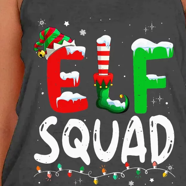 Elf Family Christmas Matching Pajamas Xmas Elf Squad Women's Knotted Racerback Tank