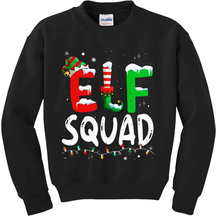 Elf Family Christmas Matching Pajamas Xmas Elf Squad Kids Sweatshirt