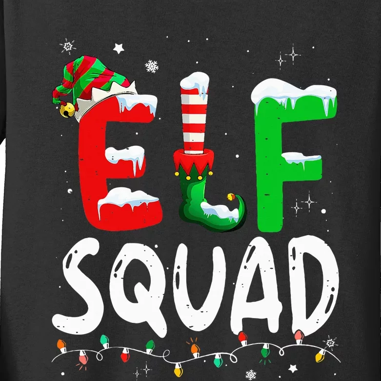 Elf Family Christmas Matching Pajamas Xmas Elf Squad Kids Long Sleeve Shirt