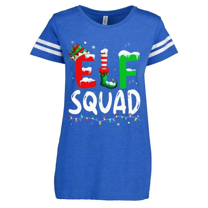 Elf Family Christmas Matching Pajamas Xmas Elf Squad Enza Ladies Jersey Football T-Shirt