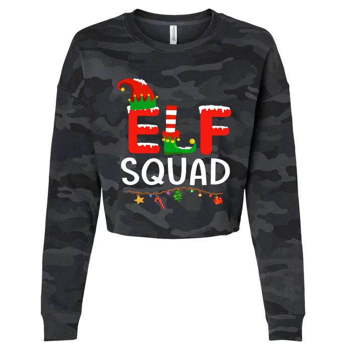 Elf Family Christmas Matching Pajamas Xmas Elf Squad Cropped Pullover Crew