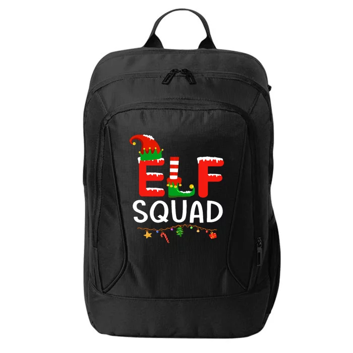 Elf Family Christmas Matching Pajamas Xmas Elf Squad City Backpack