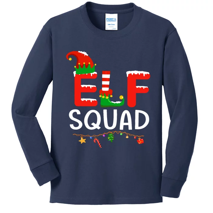 Elf Family Christmas Matching Pajamas Xmas Elf Squad Kids Long Sleeve Shirt