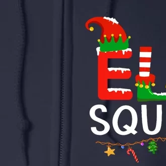 Elf Family Christmas Matching Pajamas Xmas Elf Squad Full Zip Hoodie