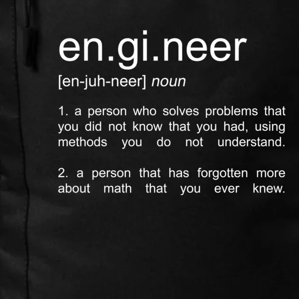 Engineer Funny Dictionary Definition Cute Gift Daily Commute Backpack