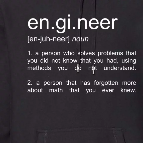 Engineer Funny Dictionary Definition Cute Gift Premium Hoodie