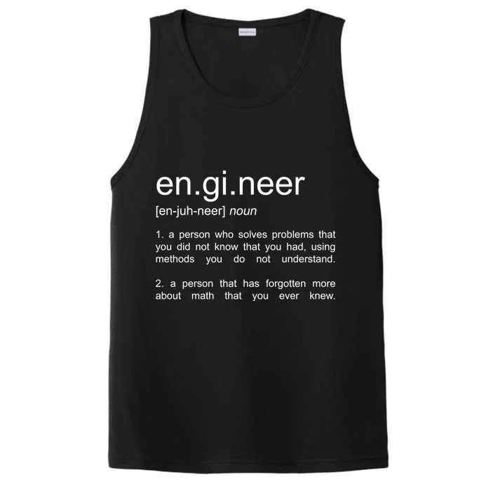 Engineer Funny Dictionary Definition Cute Gift Performance Tank