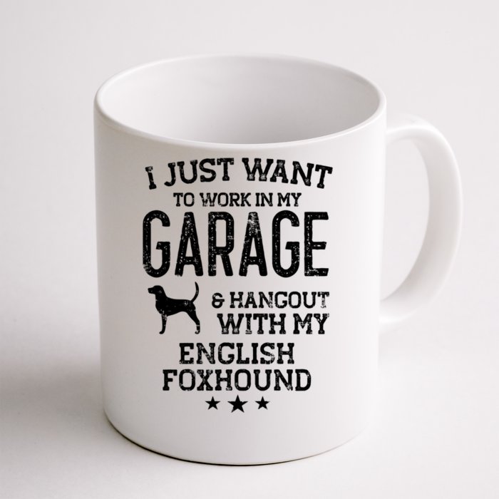 English Foxhound Dad Car Garage Hangout Cute Gift Front & Back Coffee Mug