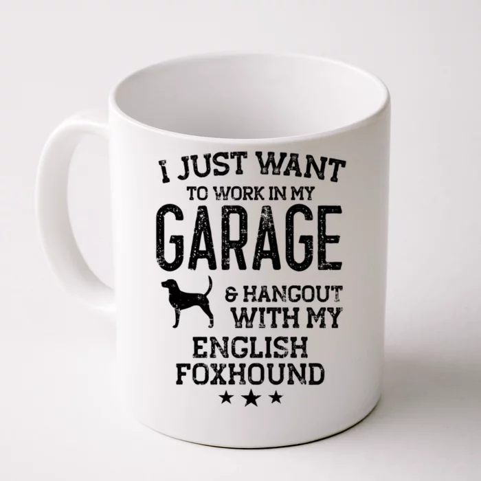 English Foxhound Dad Car Garage Hangout Cute Gift Front & Back Coffee Mug