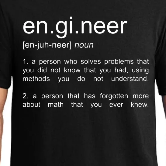 Engineer Funny Dictionary Definition Pajama Set