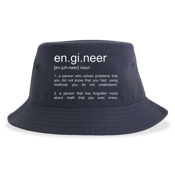 Engineer Funny Dictionary Definition Sustainable Bucket Hat