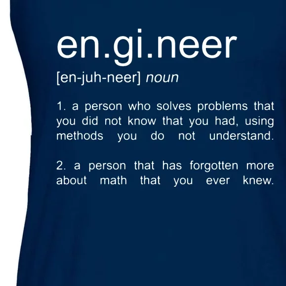 Engineer Funny Dictionary Definition Ladies Essential Flowy Tank