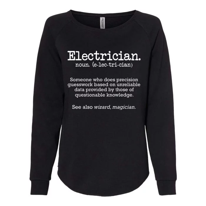 Electrician Funny Dictionary Definition Womens California Wash Sweatshirt