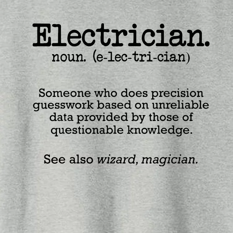 Electrician Funny Dictionary Definition Women's Crop Top Tee