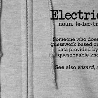 Electrician Funny Dictionary Definition Full Zip Hoodie