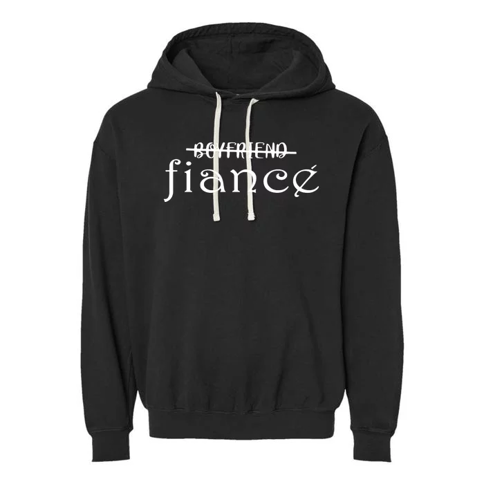 Engagement Fiance Garment-Dyed Fleece Hoodie