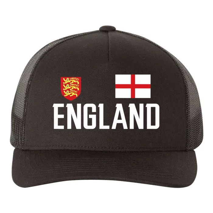 England Flag English Football Soccer Fan Yupoong Adult 5-Panel Trucker Hat